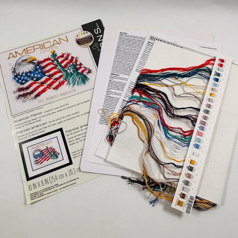 Dimensions American Patriot Counted Cross Stitch Kit 70-35363 Eagle Flag Open